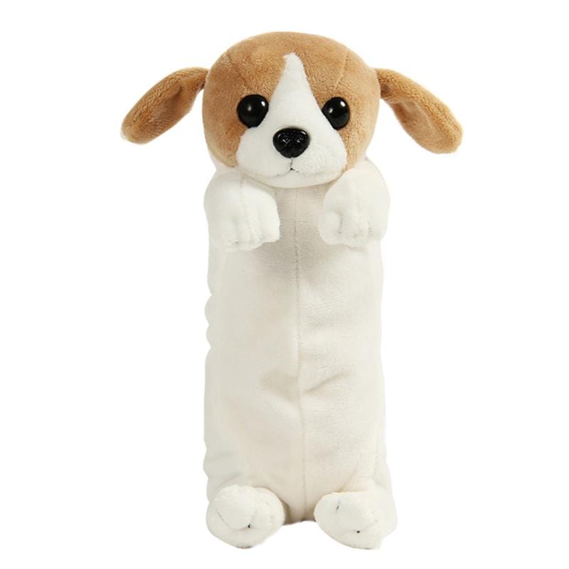 Le chien saucisse - trousse en peluche Blanc/marron clair